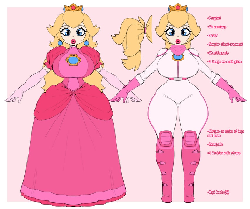 princess peach (nintendo and 1 more) drawn by personal_work